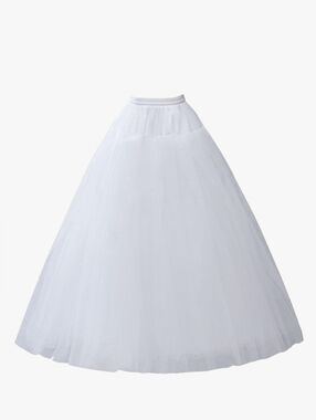 Hoopless Petticoat Crinoline A-line Slip Underskirt Floor Length Tulle Wedding